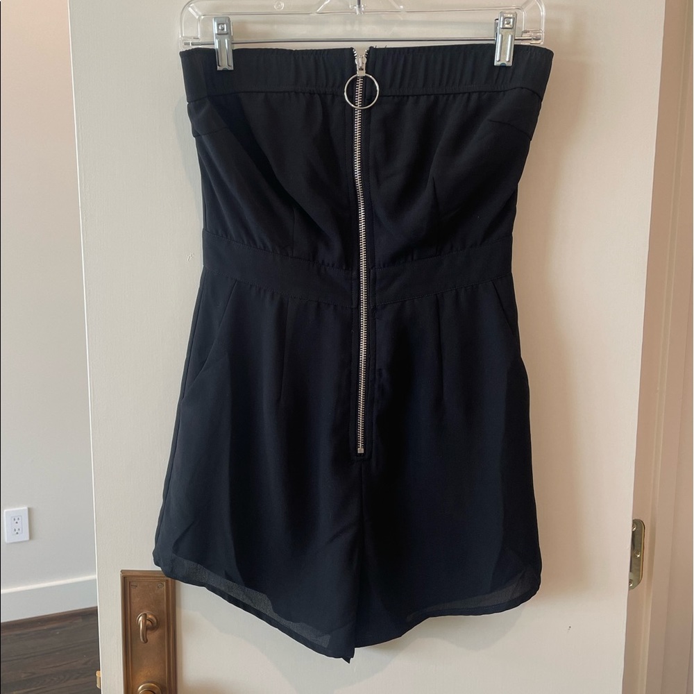 Black zip up romper